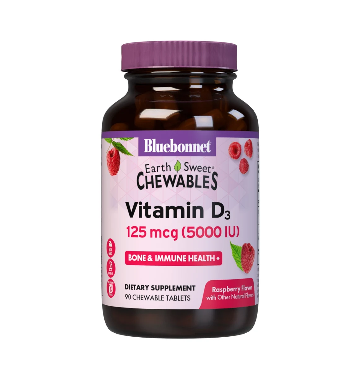 Bluebonnet Nutrition EARTHSWEET CHEWABLES VITAMIN D3 125 mcg (5000 IU)