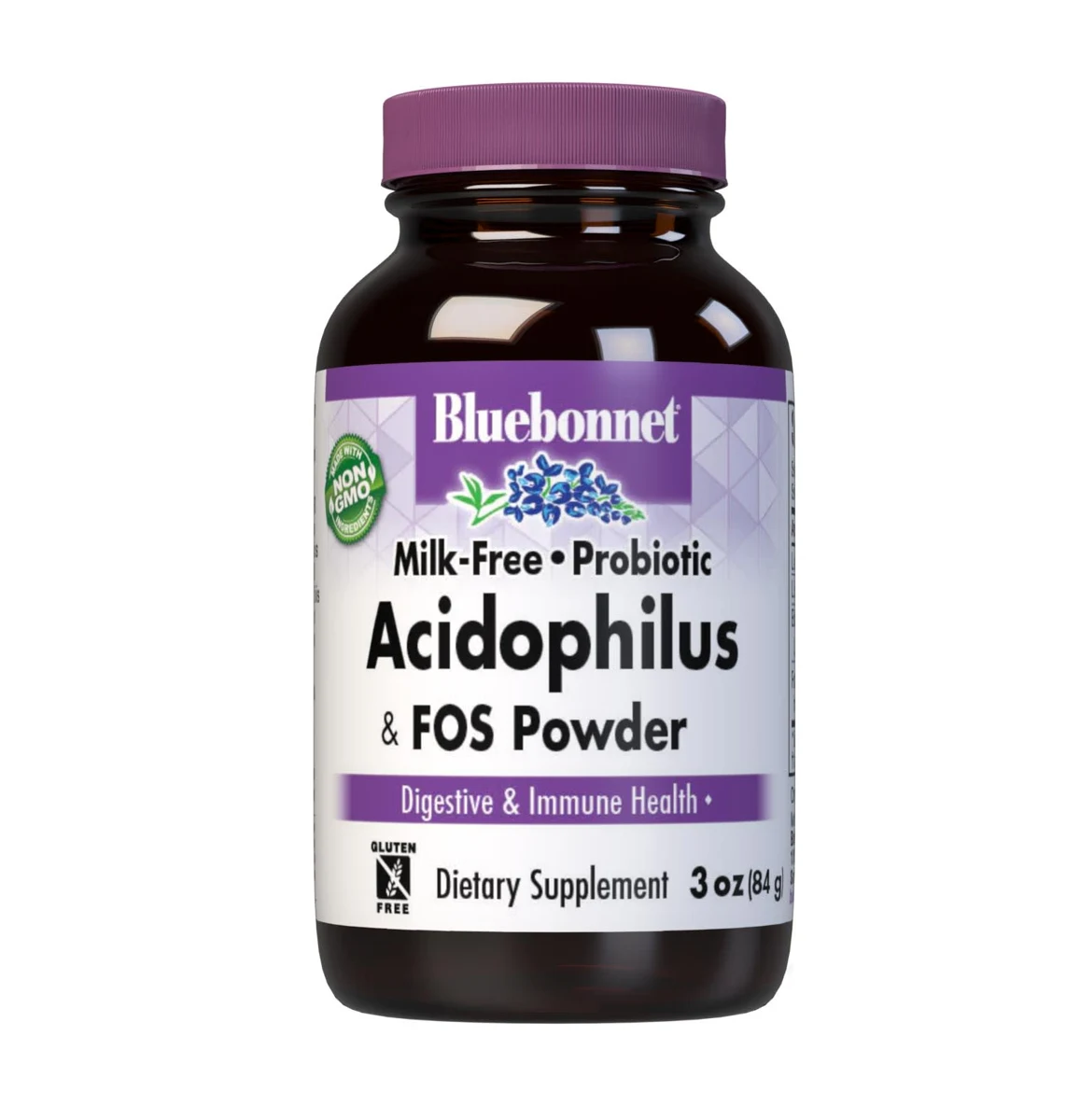 Bluebonnet Nutrition MILK FREE PROBIOTIC ACIDOPHILUS & FOS POWDER