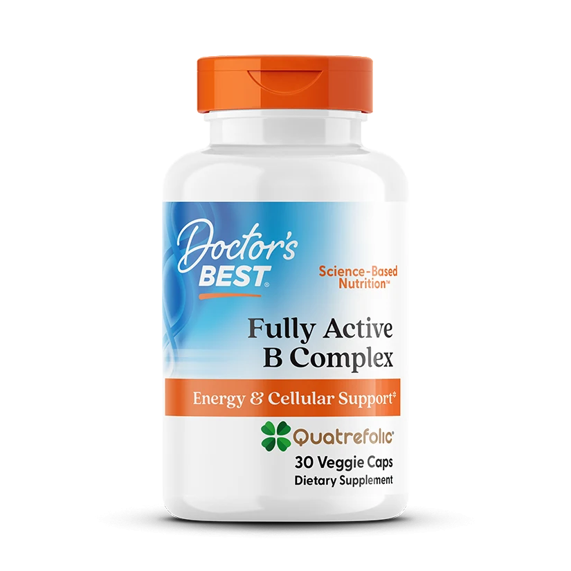 Doctor's Best Fully Active B Complex with Quatrefolic, 30 Veggie Caps