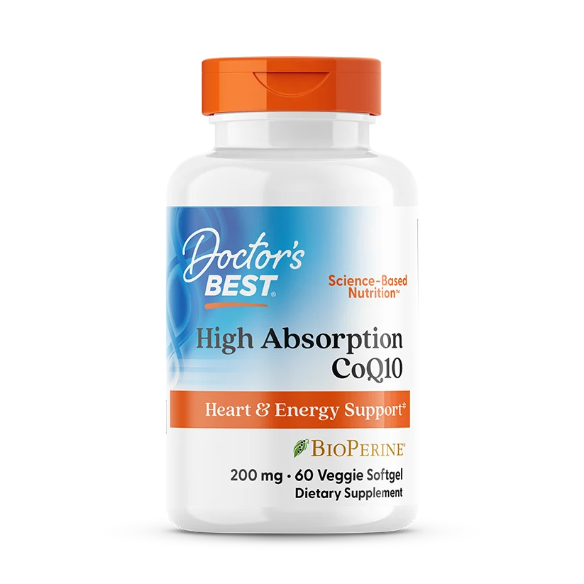 Doctor's Best High Absorption CoQ10 with BioPerine, 200 mg, 60 Veggie Softgels