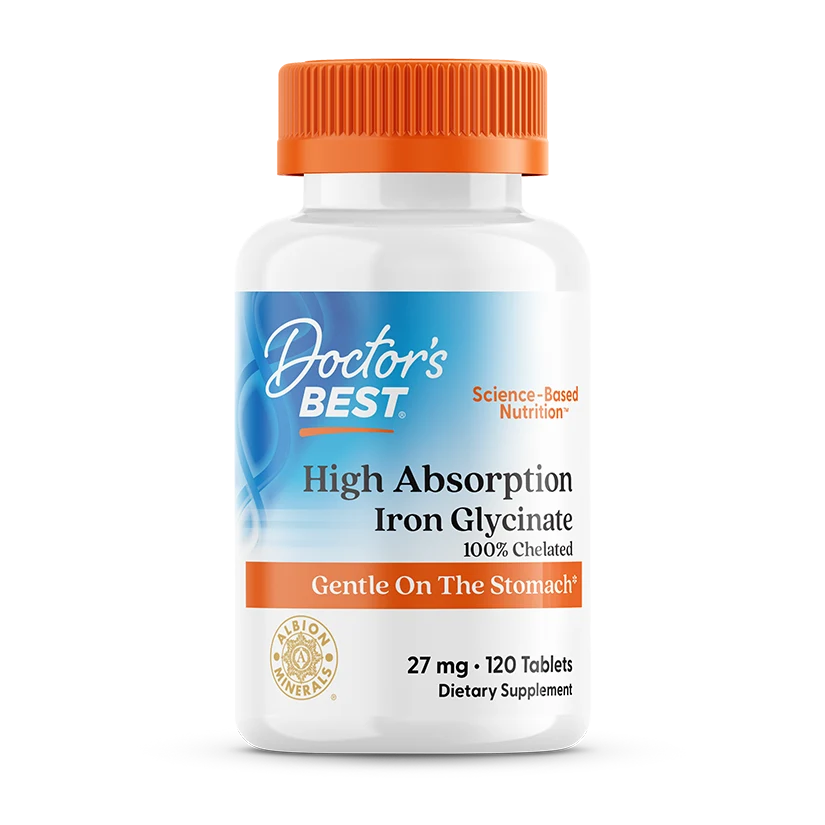 Doctor's Best High Absorption Iron with Ferrochel, 27 mg, 120 Tablets