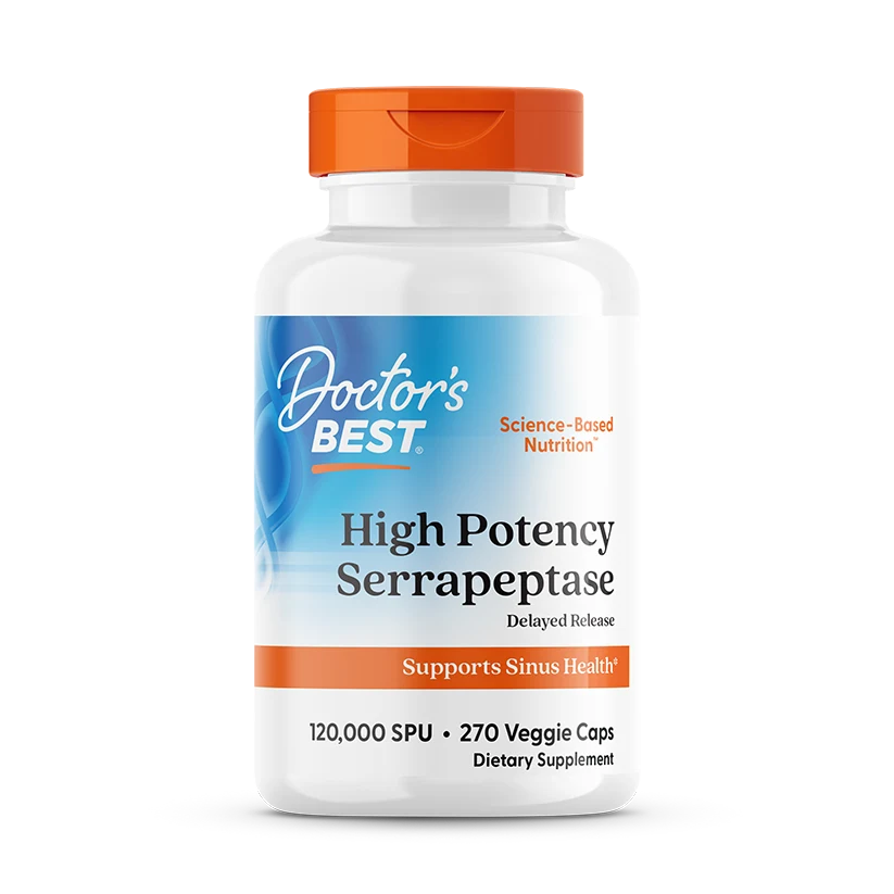 Doctor's Best High Potency Serrapeptase, 120,000 SPU, 270 Veggie Caps