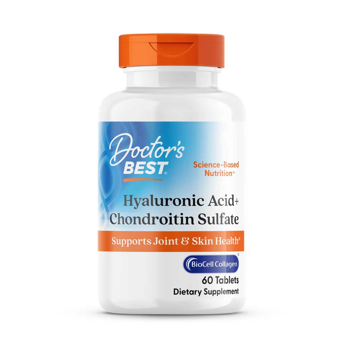 Doctor's Best Hyaluronic Acid + Chondroitin Sulfate with BioCell Collagen, 60 Tablets