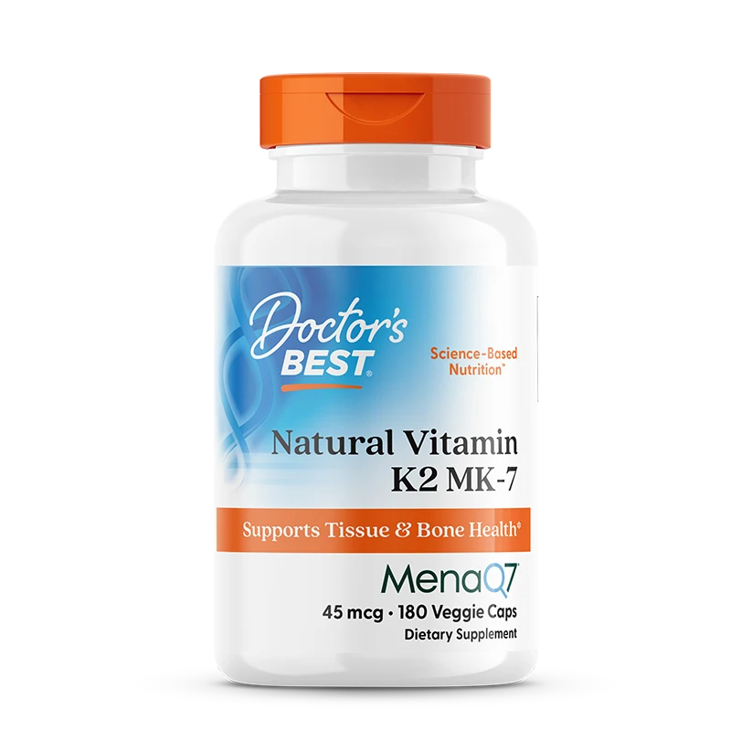 Doctor's Best Natural Vitamin K2 MK-7 with MenaQ7, 45 mcg, 180 Veggie Caps
