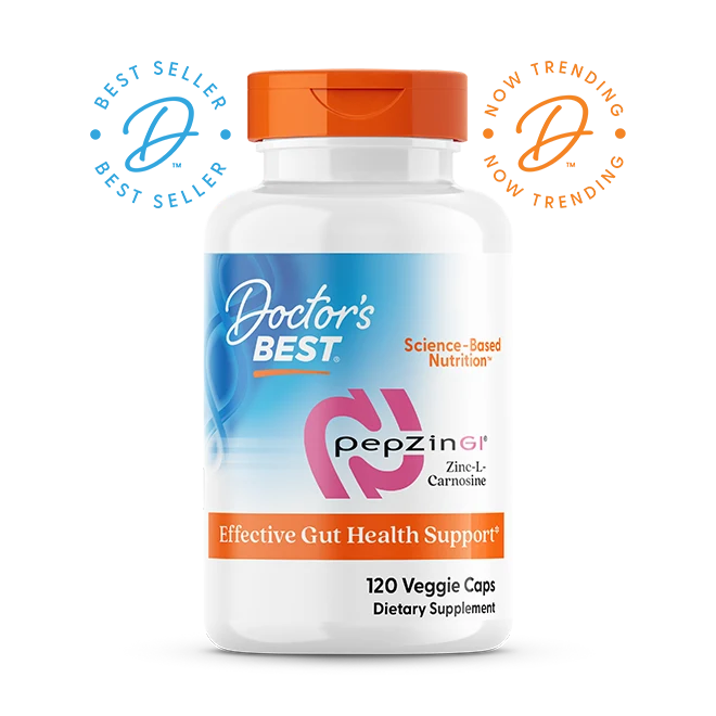 Doctor's Best PepZin GI, Zinc-L-Carnosine Complex, 120 Veggie Caps