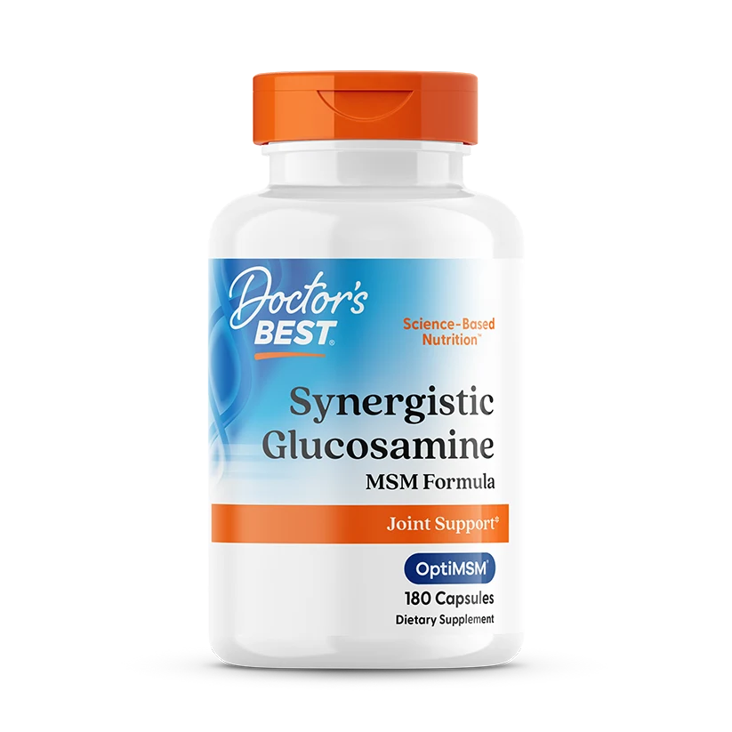 Doctor's Best Synergistic Glucosamine MSM Formula with OptiMSM, 180 Capsules