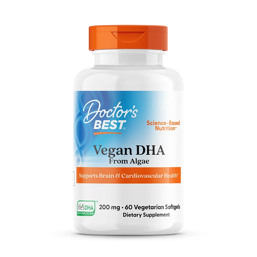 Doctor's Best Vegan DHA from Algae with Life's DHA, 200 mg, 60 Veggie Softgels