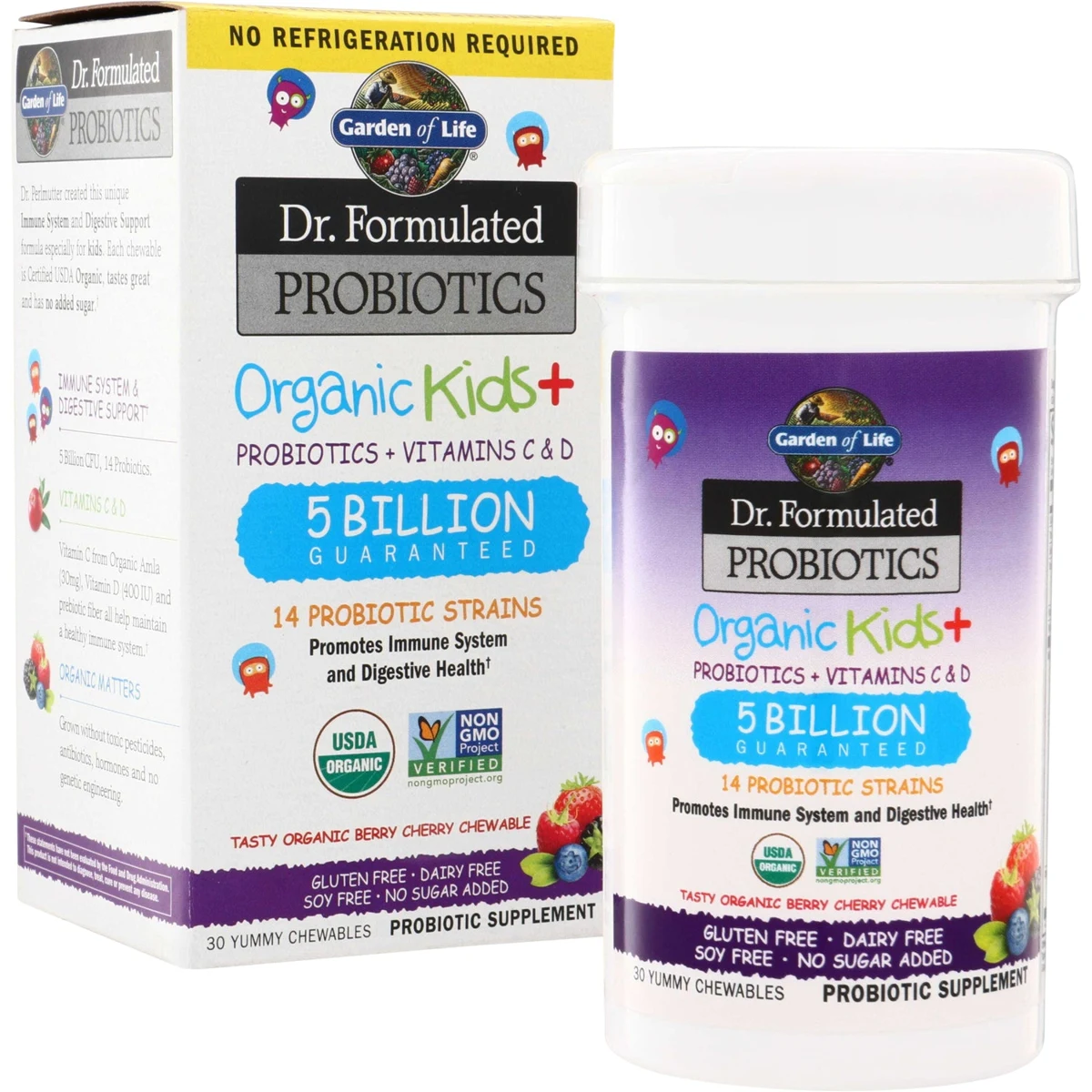 Garden of Life Dr. Formulated Probiotics Organic Kids+ - Berry Cherry
