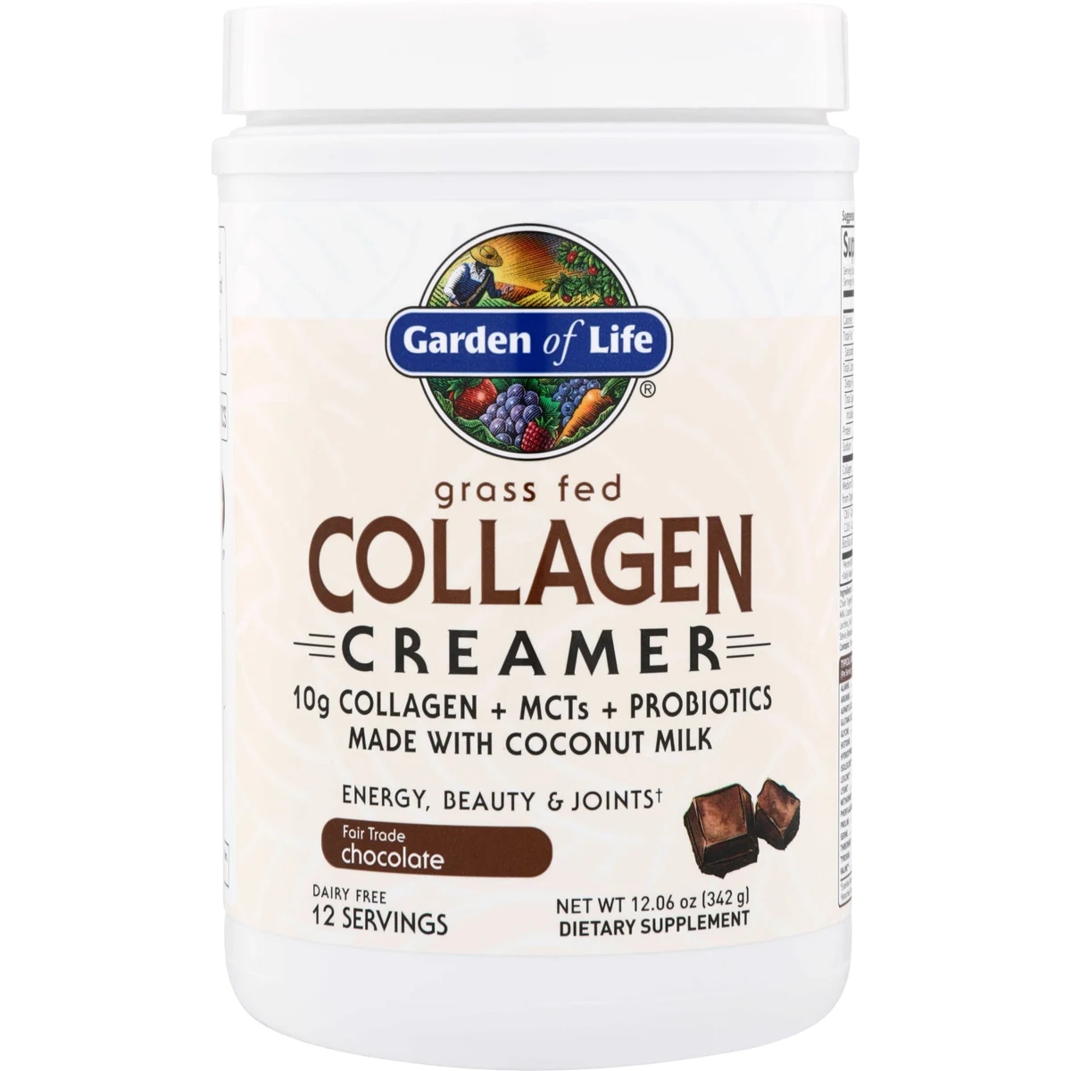 Garden of Life Grass Fed Collagen Creamer - Chocolate