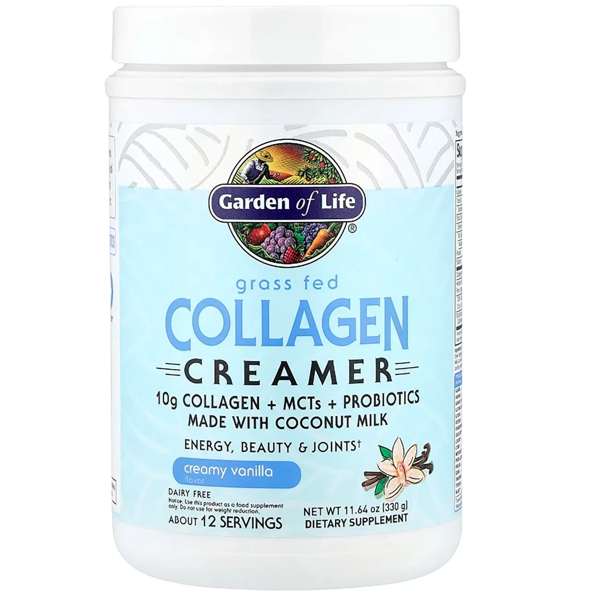 Garden of Life Grass Fed Collagen Creamer - Creamy Vanilla