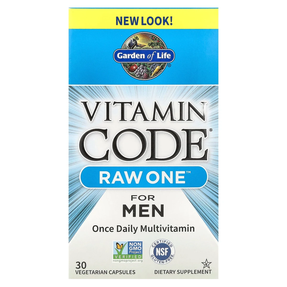 Garden of Life Vitamin Code Capsules, RAW One, Once Daily Multivitamin For Men