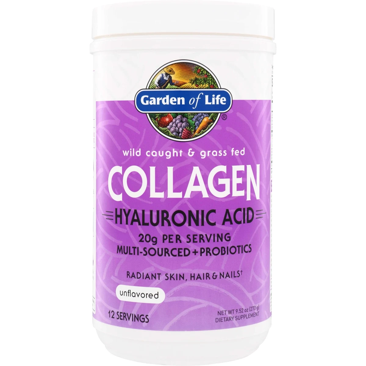 Garden of Life Wild Caught & Grass Fed Collagen Hyaluronic Acid - Unflavored
