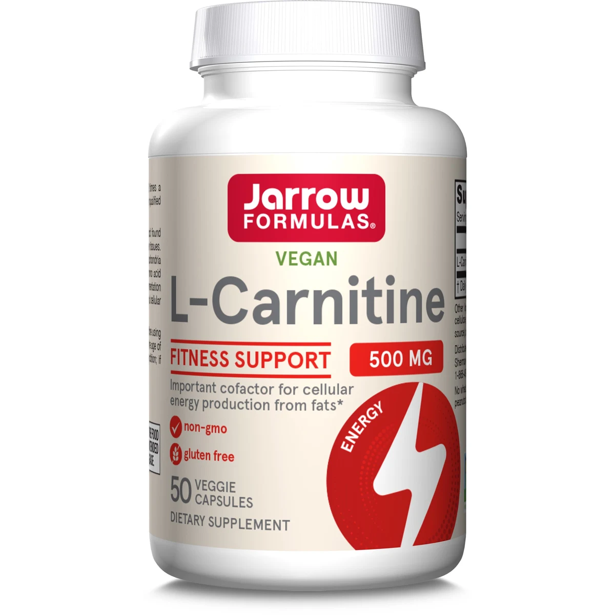 Jarrow Formulas L-Carnitine - 500mg Veggie Capsules