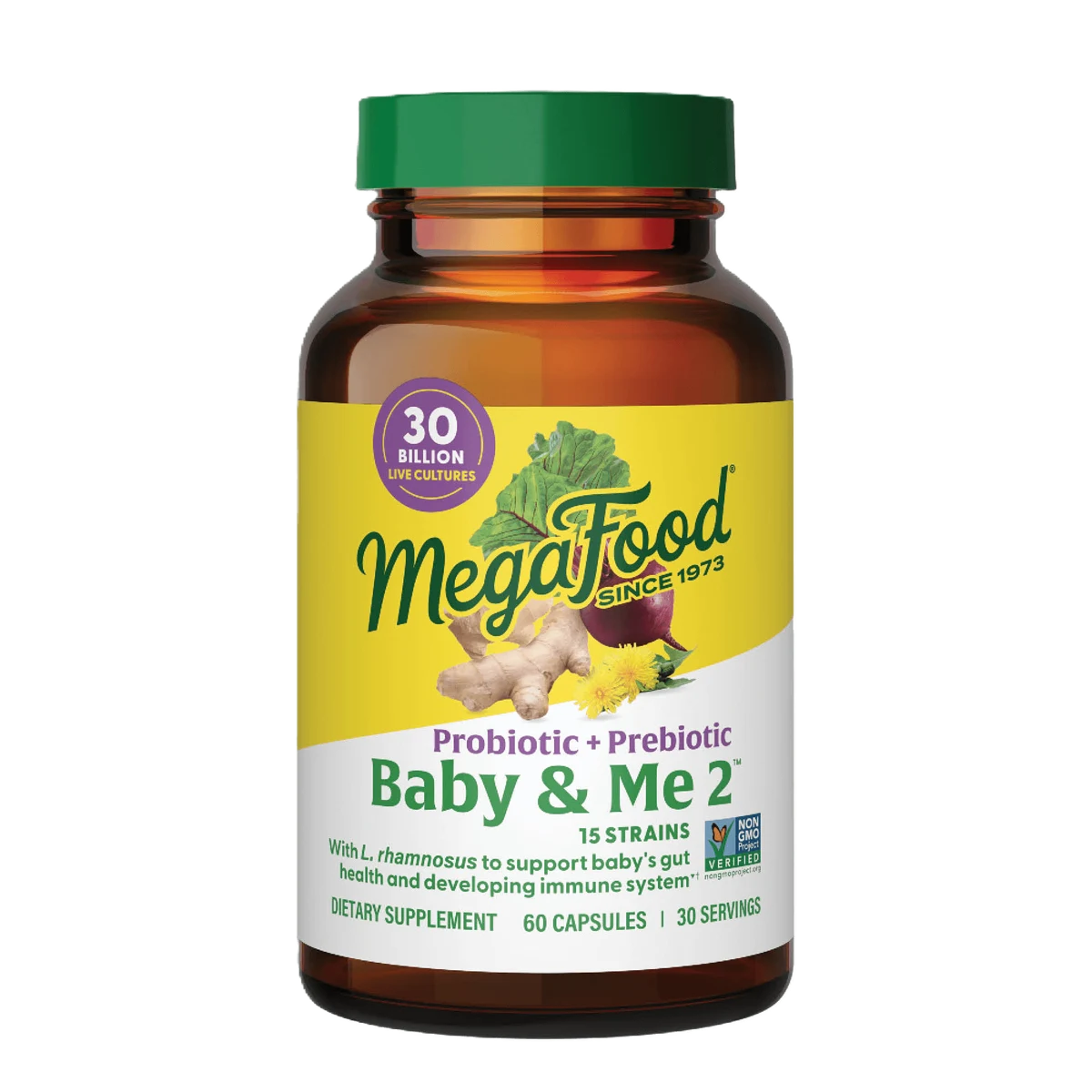 MegaFood Baby & Me 2 Prenatal Probiotic + Prebiotic