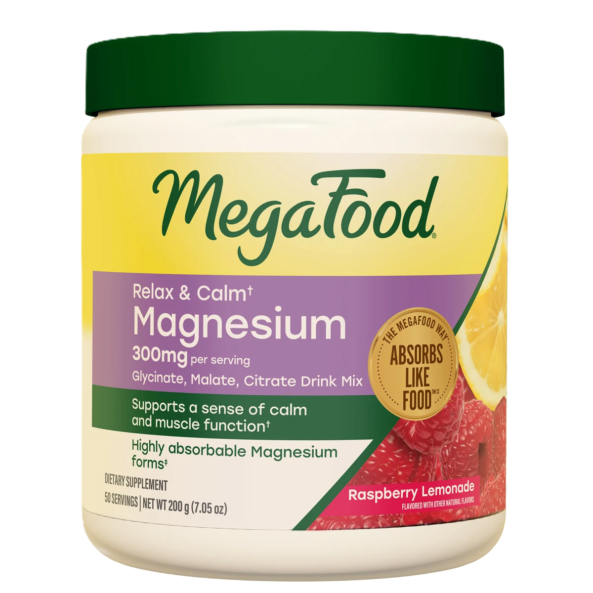 MegaFood Relax + Calm Magnesium Powder - Raspberry Lemonade Flavor