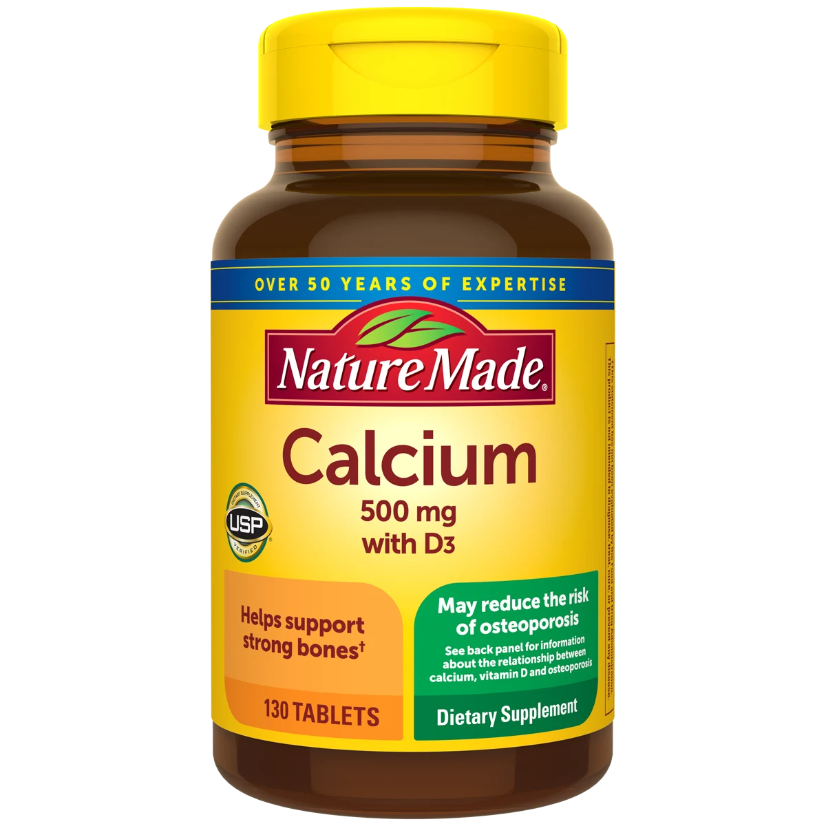 Nature Made Calcium 500 mg with Vitamin D3 Tablets
