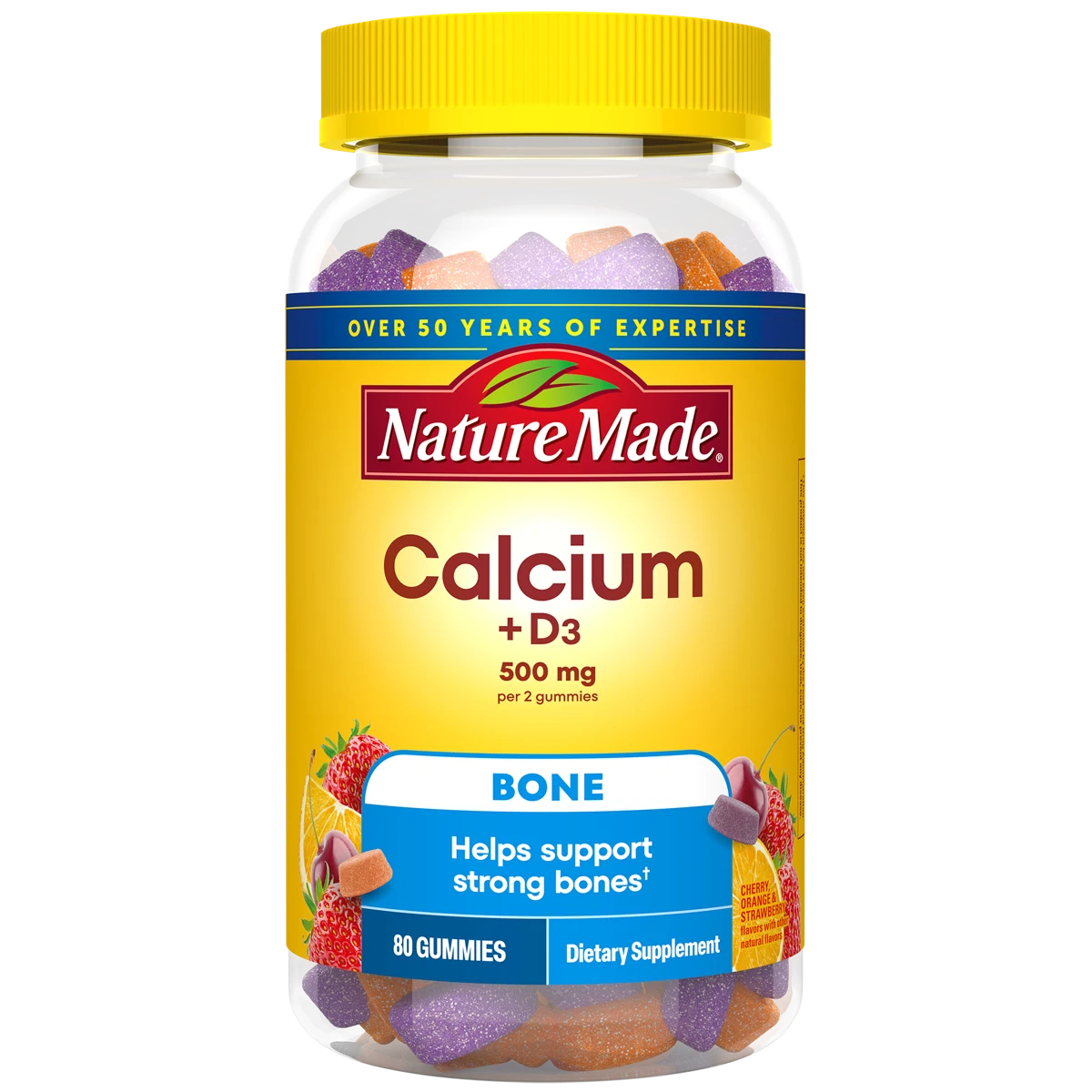 Nature Made Calcium Gummies 500 mg per serving with Vitamin D3