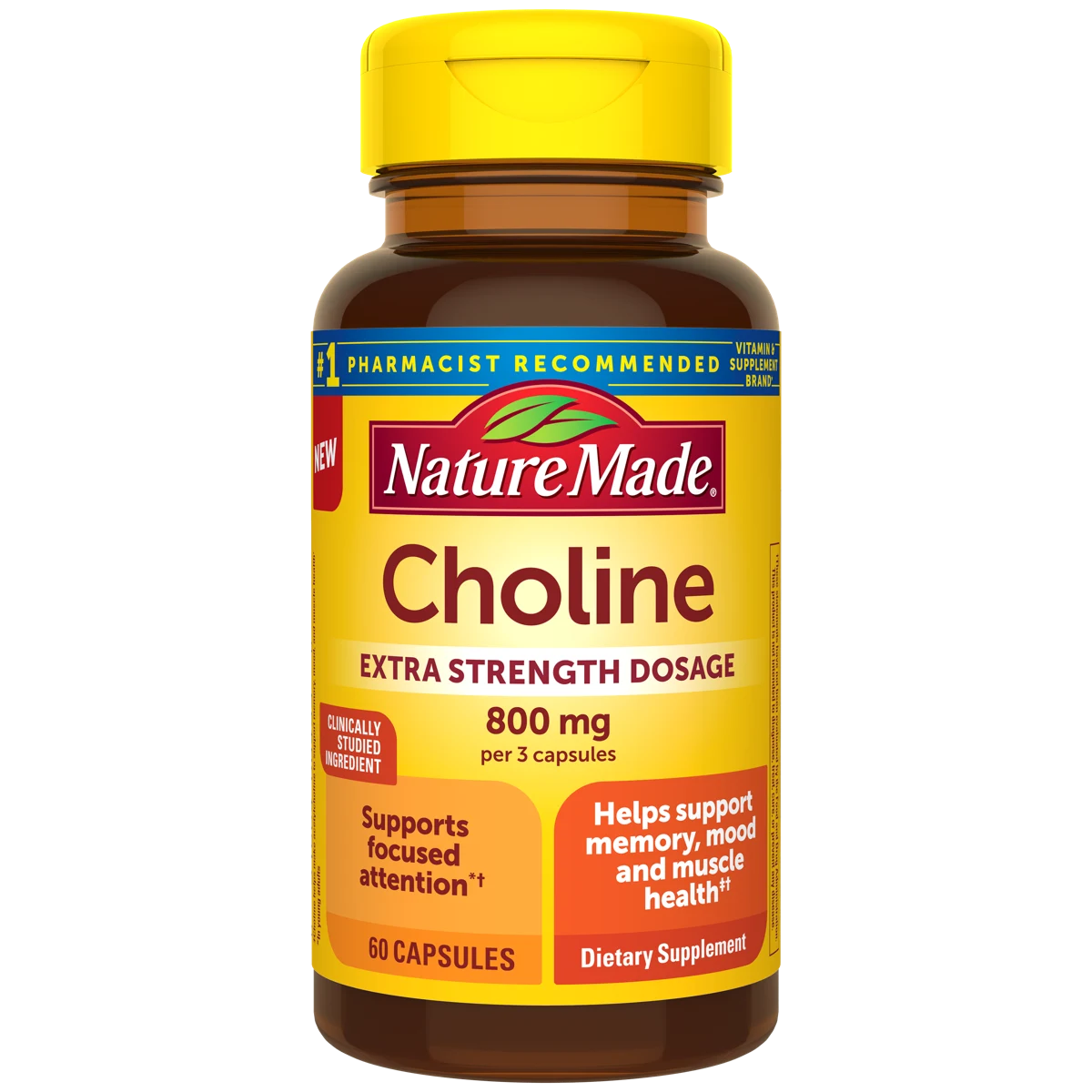 Nature Made Choline Extra Strength Dosage 800 Mg Per 3 Capsules