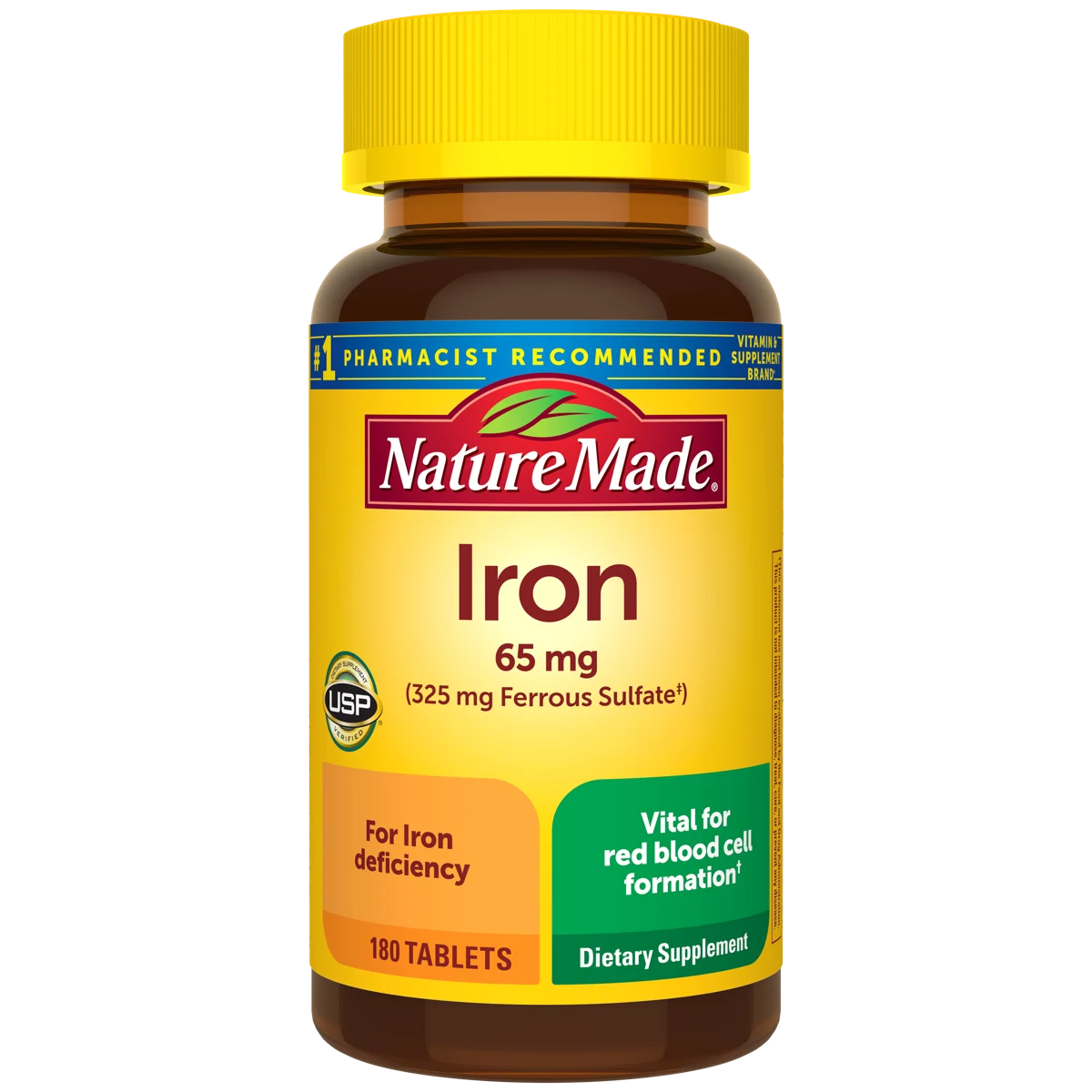 Nature Made Iron 65 mg Tablets (325 mg Ferrous Sulfate)