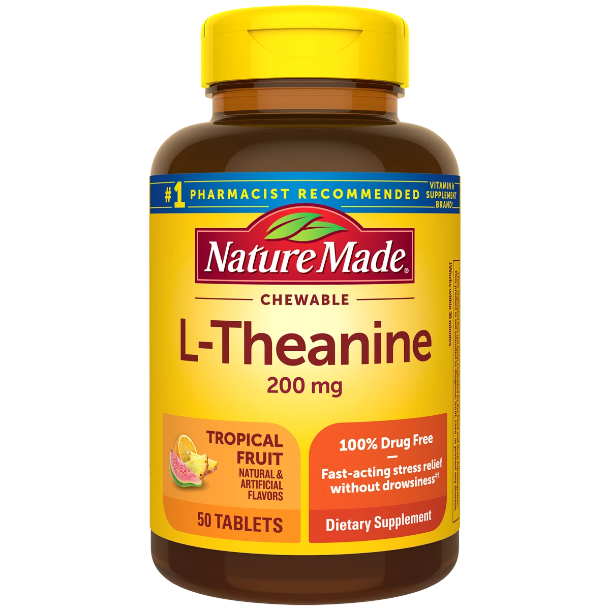 Nature Made L-Theanine 200 mg Chewable Tablets