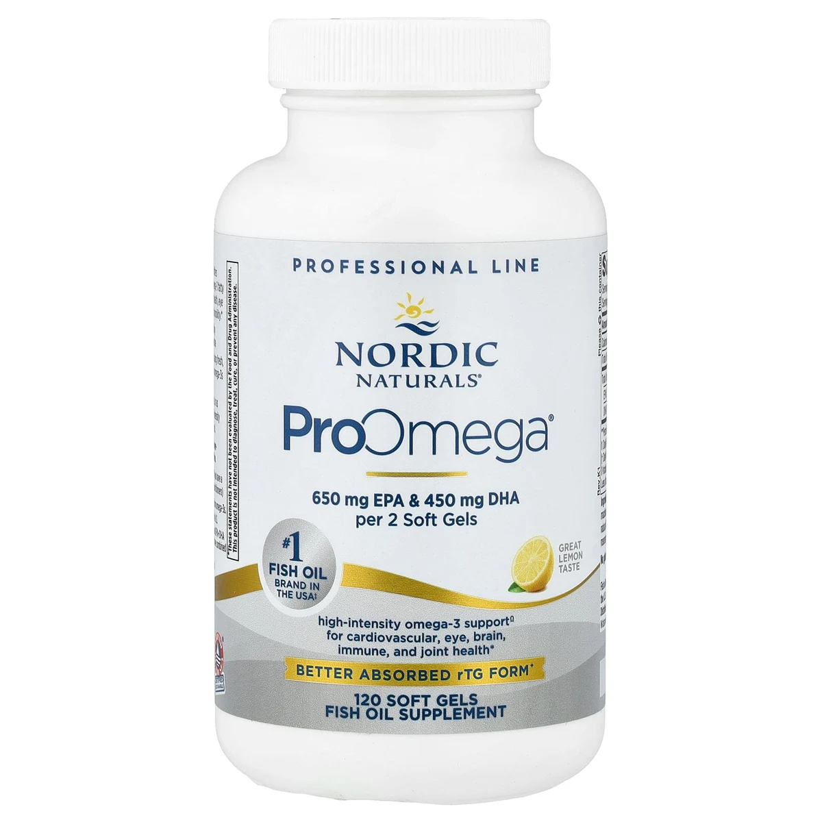 Nordic Naturals ProOmega Softgels, Lemon, 640 mg