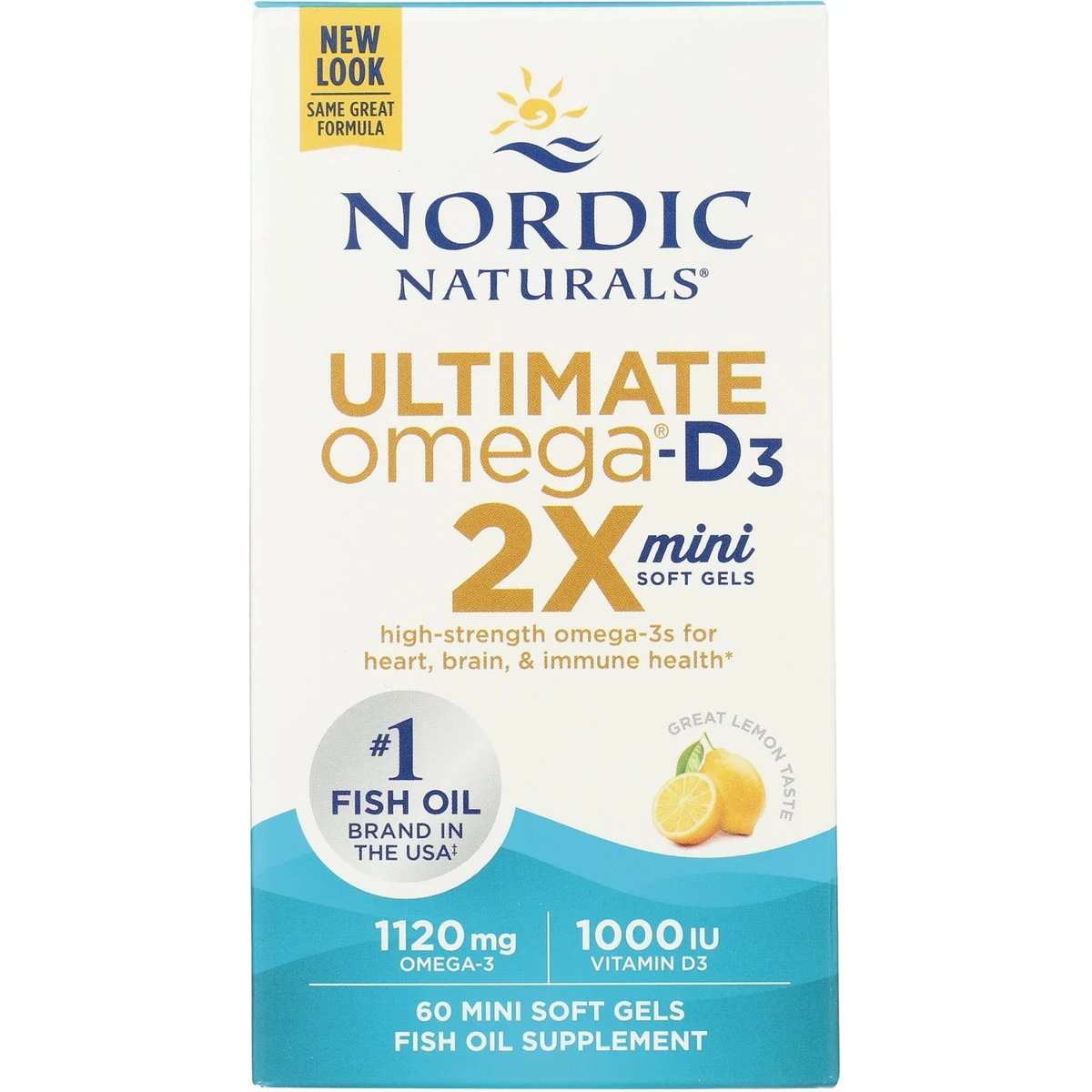 Nordic Naturals Ultimate Omega-D3 2X Mini Soft Gels - Lemon