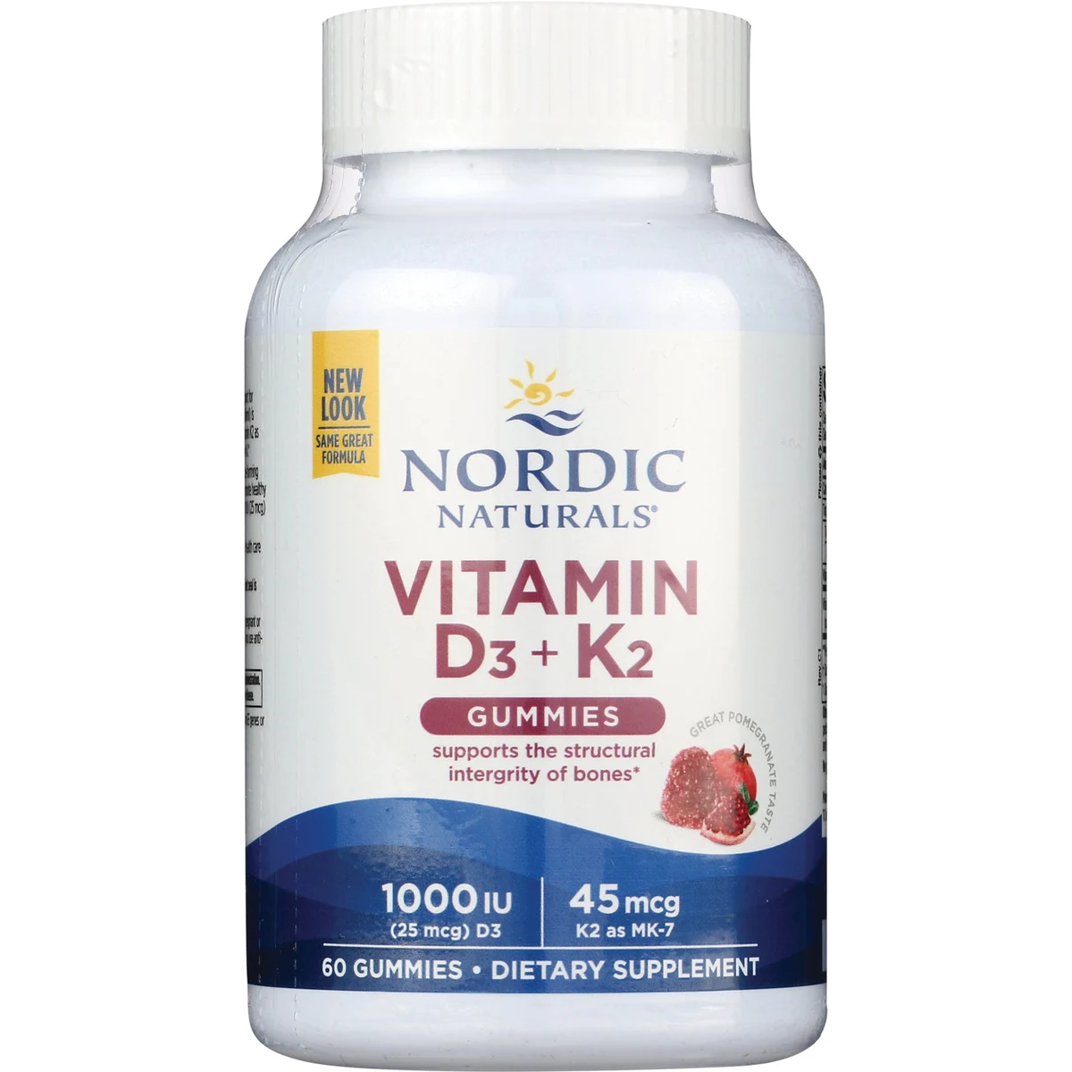 Nordic Naturals Vitamin D3 + K2 Gummies - Pomegranate