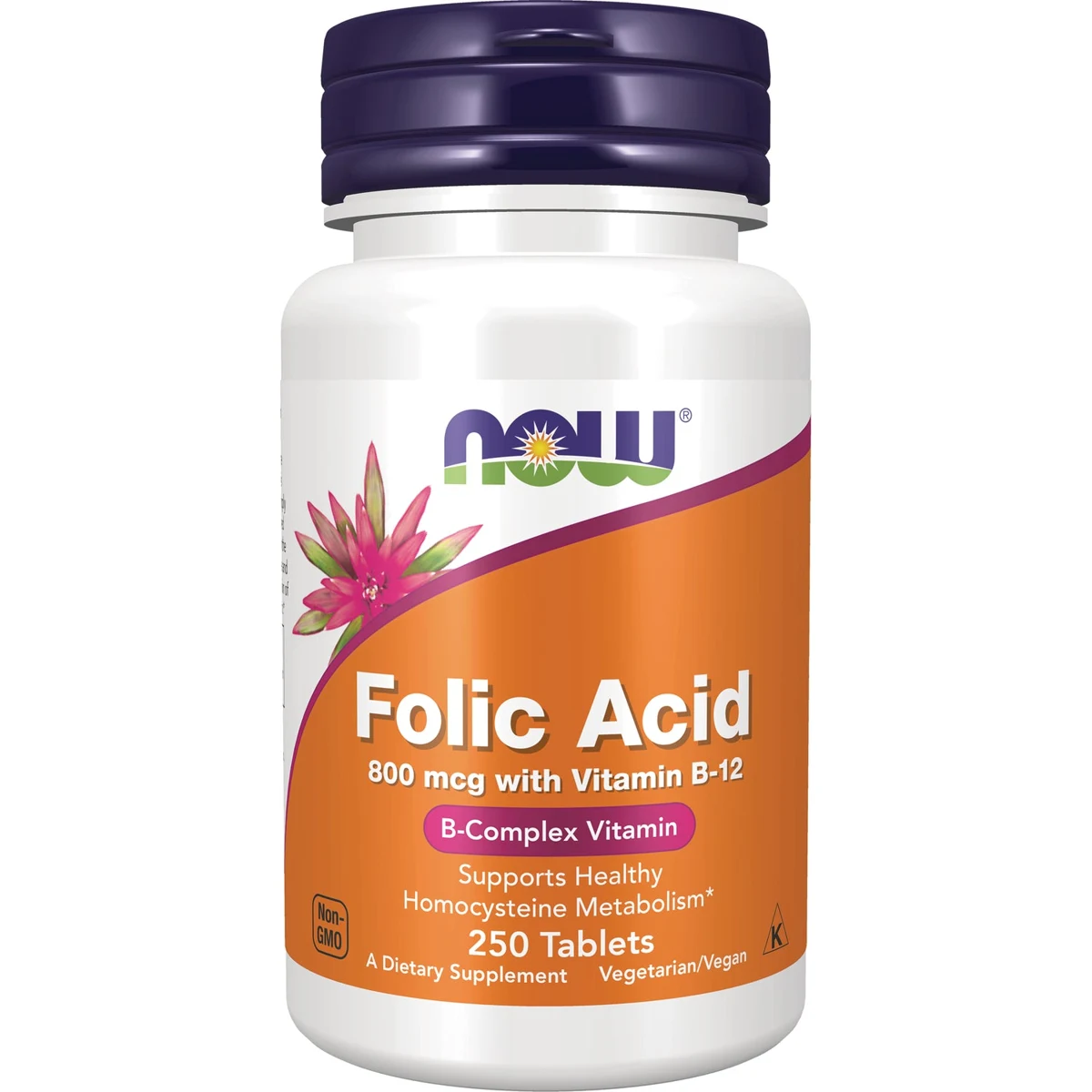 NOW Foods Folic Acid 800 mcg with Vitamin B-12
