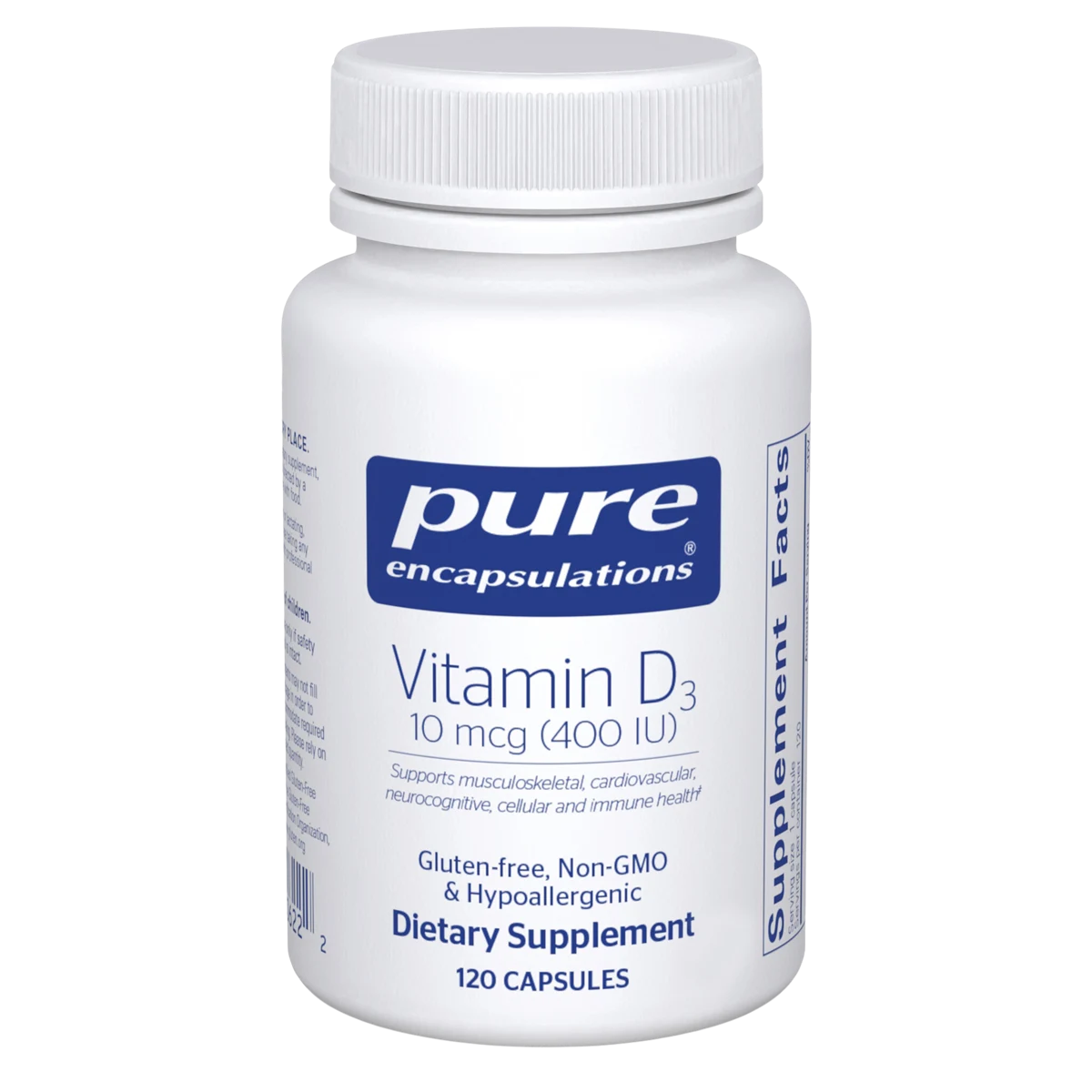 Pure Encapsulations Vitamin D3 10 mcg (400 IU)