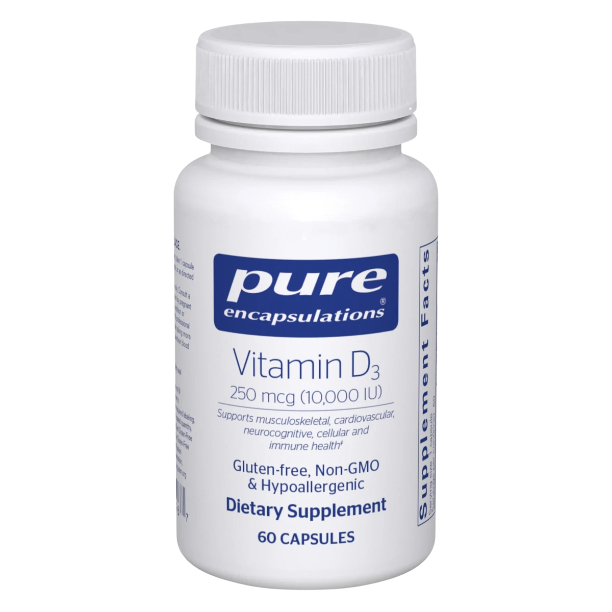 Pure Encapsulations Vitamin D3 250 mcg (10,000 IU)
