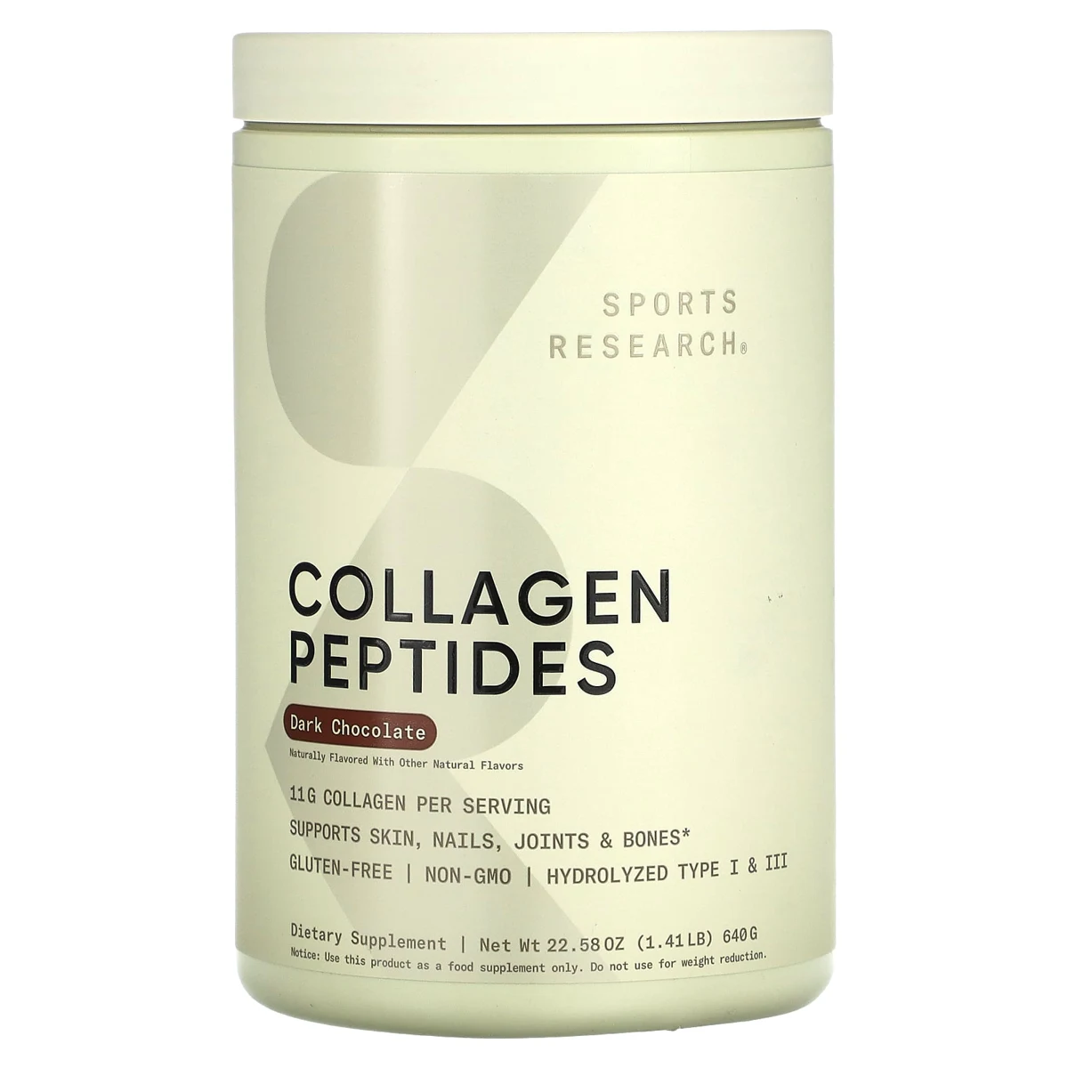 Sports Research Collagen Peptides, Dark Chocolate