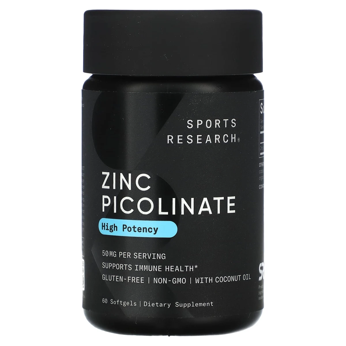Sports Research Zinc Picolinate Softgels, High Potency , 50 mg