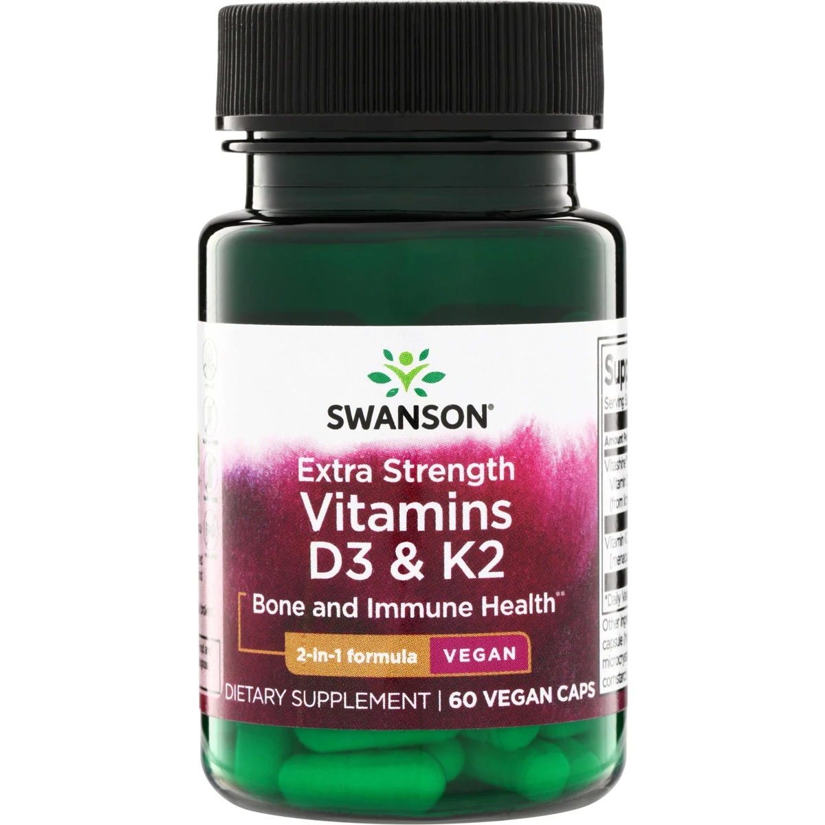 Swanson Extra Strength D3 & K2 - 5,000 IU & 100 mcg