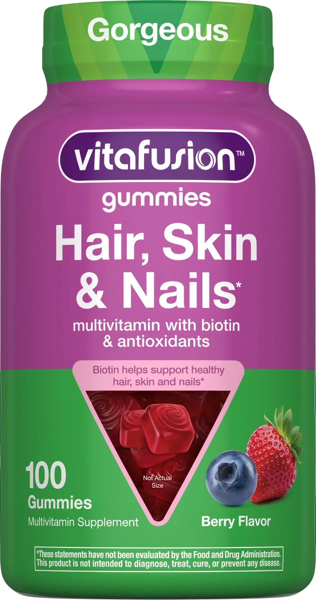 vitafusion Hair, Skin, & Nails Multivitamin Gummy, 100 Gummies