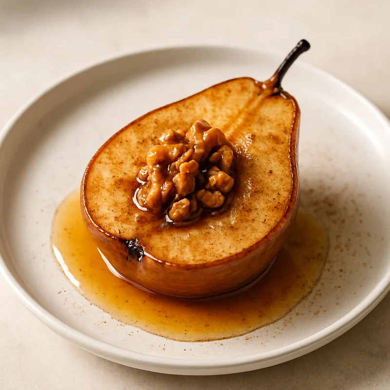 Honey Baked Pears with Walnuts
