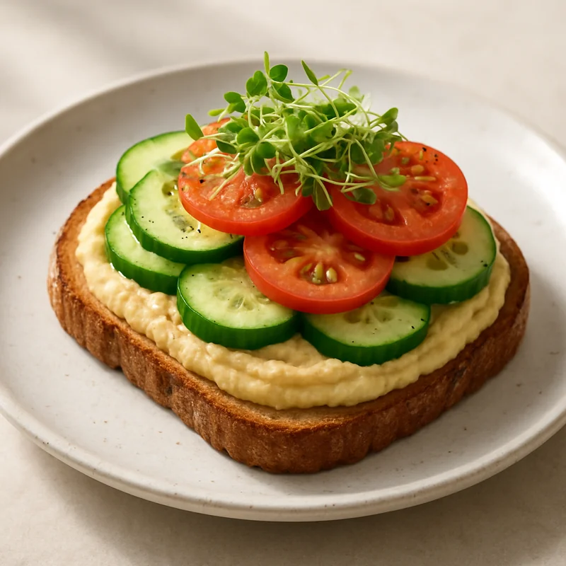 Hummus Veggie Toast